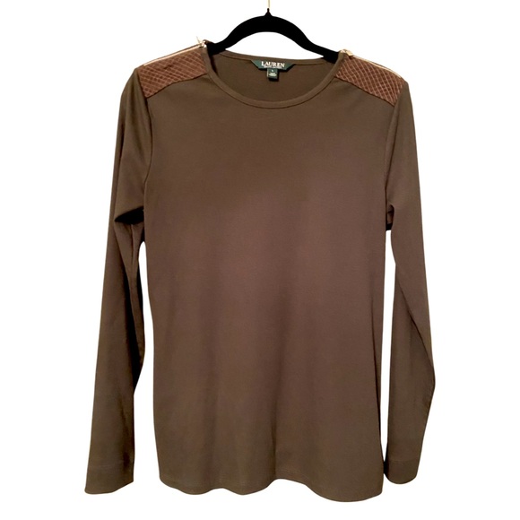 Lauren Ralph Lauren Tops - New Lauren by RALPH LAUREN Ribbed LONG SLEEVE Top - Zipper & Quilted - LARGE
